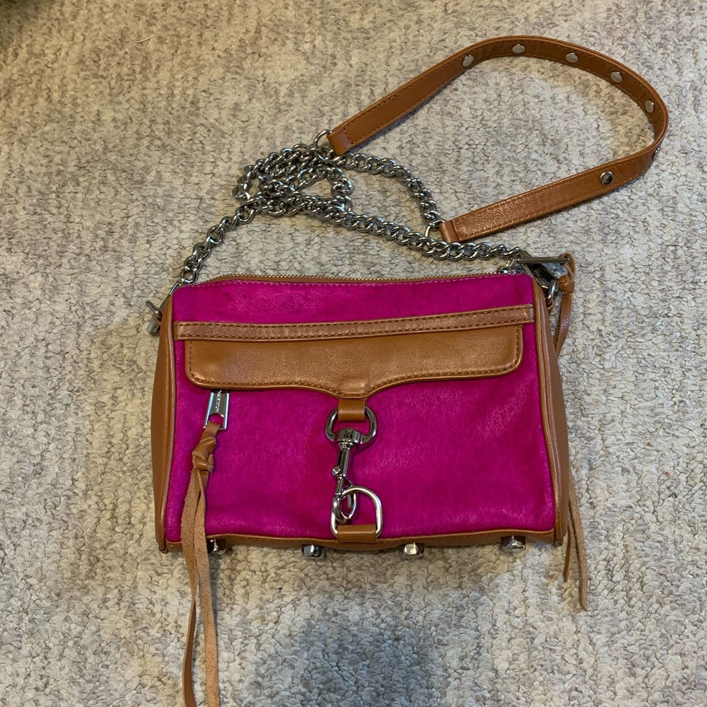Rebecca Minkoff Mini M.A.C Hot Pink Calf Hair